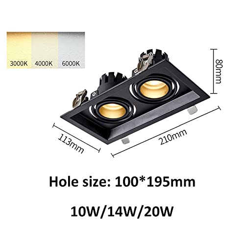 Spot LED encastrable double réglable à intensité variable kit conversion plafond lot 6