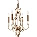 Metropolitan N6554-690 Magnolia Manor Chandelier, 4-Light 240 Total Watts, Pale Gold with Distressed Bronze