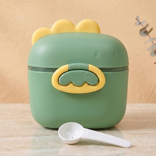 Image of Uonibaby by StarAndDaisy formula milk container for baby milk powder container with scoop holder , portable Formula Dispense, Airtight First Feed Baby food Storage container / Box for travel (Olive Green)