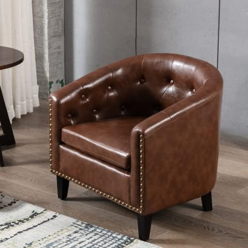 Dark Brown Waiting Room Chairs Office Guest Chair Modern Upholstered Sofa Reading Seat Club Chair Side Chair for Reception Meeting Conference and Waiting Room Side Office Home 24“D x 28.3”W x 27.5”H