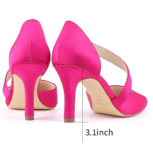JENN ARDOR Womens Mid Heels D'Orsay Kitten Pumps Dressy Heels for Women Evening Stilettos Closed Pointed Toe Wedding Bride Party Shoes2
