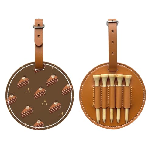 Chocolate Squares Cake Brown Golf tee Storage Bag - Durable and wear-Resistant Golf Accessories