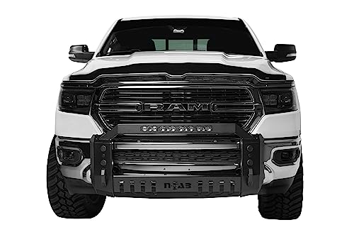 Image of RealTruck Heavy Metal Bull Bar for Chevy Silverado |, Steel, Textured Black | C19BB01-TX | Fits 2019-2021 Chevy 1500 /2022 1500 LTD