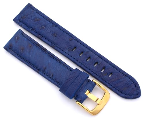 Bracelet montre cuir autruche véritable noir pour boucle et fermoir Panerai homme