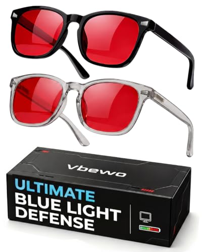 Image of 2 Packs Professional Sleep Glasses with 99.9% Blue Light Blocking