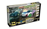 Escala 1:64, Contenido de la caja: 1 coche Batman, 1 coche Joker, 1 base de batería y 2 controladores de mano, 29 piezas de pista, 1 gráfico en el lado de la pista
