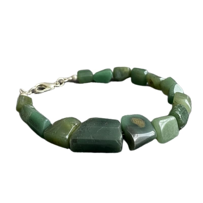 Bracelet émeraude naturelle pierre facettée verte bijou fait main