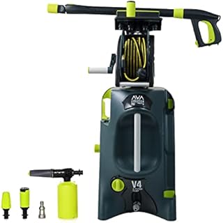 AVA Evolution P60 Pressure Washer, 145 Bar 500 LPH 2100 W, High Power Electric Jet Washer with Foam Cannon, Follow-Me Hose Reel, Zoom Lance, Used for Patios, Cars, Includes Turbo and Vario Nozzles