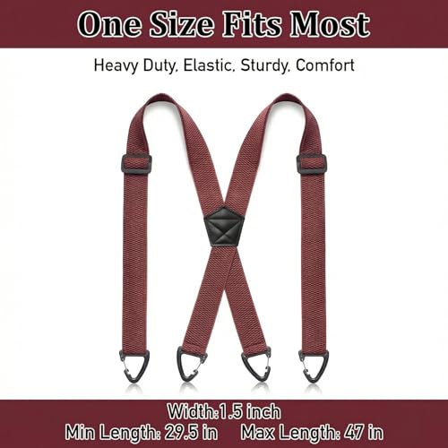 Image of SUNEZLGO Suspenders for Men Heavy Duty, X Back Hidden Suspender 1.5 inch Under Clothing, Adjustable Work Suspenders for Men Women