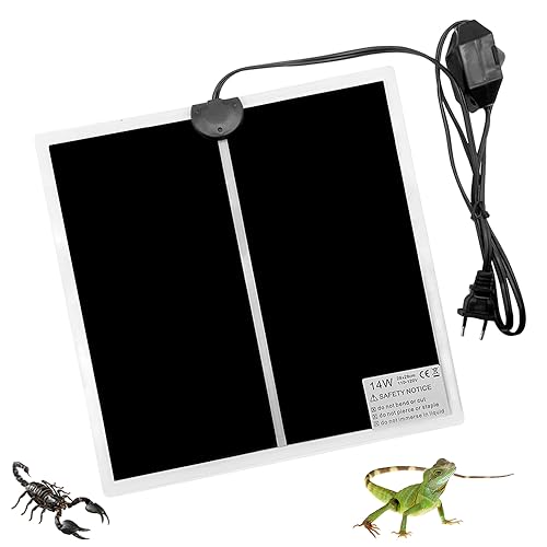CLIUNT Manta Calefactora para Reptiles, 14W Térmicos para Terrarios, Almohadilla Térmica para Reptiles, Almohadilla térmica Ajustable para Reptiles con Temperatura Ajustable para Tortuga, Serpientes…