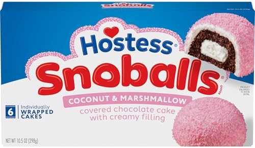 10.5oz Hostess SNO Balls, Pack of 12 snoballs, Packaging May Vary 2x6packs US Import