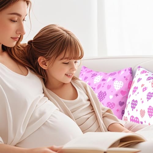 Image of UOMNY Toddler Pillowcases for Girls - Love and Heart Baby Pillow Case 2 Pack - Small Covers for Travel (13X18, 12x16, 14x19)