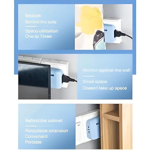 Image of 3-in-1 Adapter 180 Rotatable Wireless Mini Slim Outlet Multi-Foldable EU /US Converter 2-Pin Rotate Plug | Foldable 3 Plug Socket | Ultra-Thin Space-Saving Wall Adapter Smart & Sleek Design