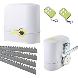 MOTIC - Motor Puerta Corredera - Kit motor puerta de garaje corredera hasta 500 kg - Motor puerta corredera exterior - Incluye motor, cuadro de control, 2 mandos a distancia y 4 metros de cremallera