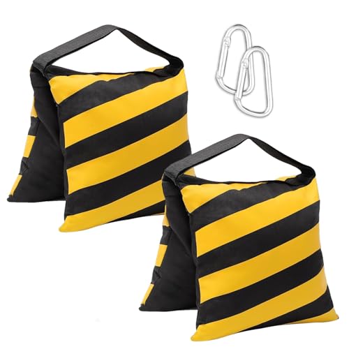 COOPIC Create Cool Pictures Set of Two Black/Yellow Heavy Duty Sand Bag Photography Studio Video Stage Film Sandbag Saddlebag for Light Stands Boom Arms Tripods