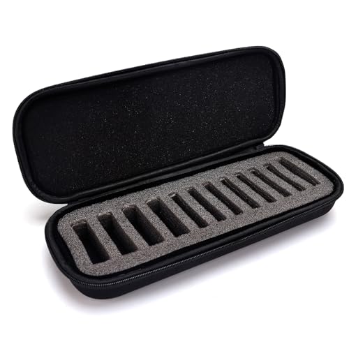 CGBARBER Grooming Clipper Blade Case Holder Organizer, Blades Storage Grooming Blade Tool Organizer - Barber Case (12 Slots Carbon), Black