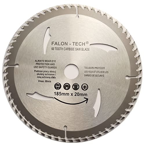 Falon Tech Hoja de Sierra Circular 185 mm 60 Dientes