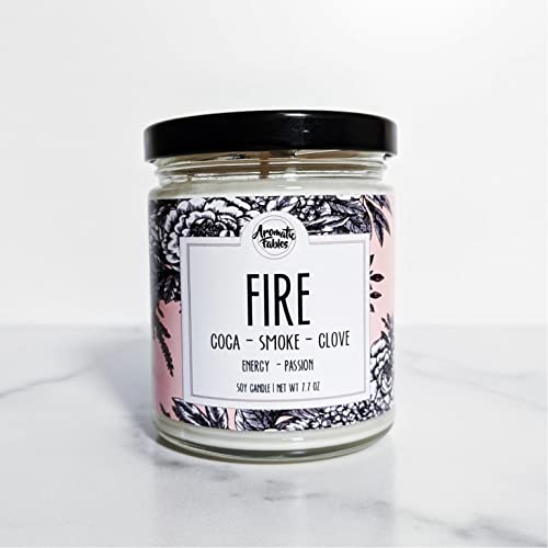 First Row Scented Element of Nature Glass Jar 7oz Candle | Element of Nature Fragrance Fire, Air, Earth, Water (FIRE)