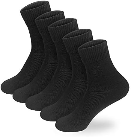 JINROZ Cotton Quarter Socks, Cycling socks, Great for Running Hiking Sports Sneakers Business Everyday, Unisex (Black/White/Grey, 5 Pairs)