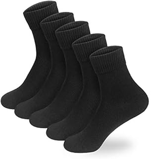 JINROZ Cotton Quarter Socks, Cycling socks, Great for Running Hiking Sports Sneakers Business Everyday, Unisex (Black/White/Grey, 5 Pairs)