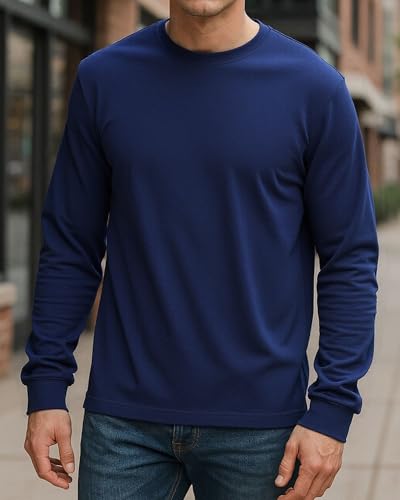 Men's Long Sleeve Tees Crew-Neck Breathable
