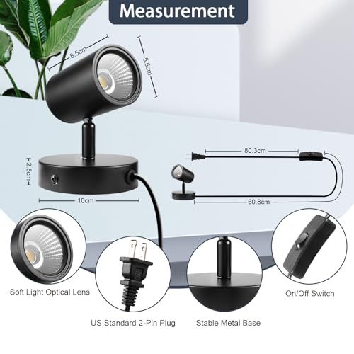 Image of LED Spot Lights 10W Up Lights Indoor With Timer and Remote 2700K-6500K Stepless Adjustable Uplighting Spotlight 120V Dimmable Floor Light for Plant and Artwork (2 Pack)