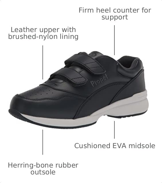 Image of Propet Womens Tour Walker Strap Walking Walking Sneakers Shoes - Black