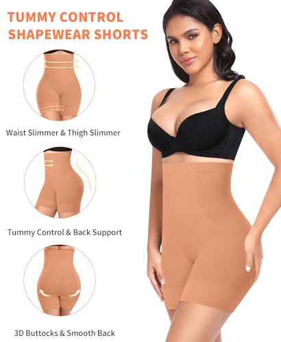 Image of Womens Shapewear Shorts Tummy Control Body Shaper Thigh Slimmer Slip Shorts for Under Dress Shapewear Underwear