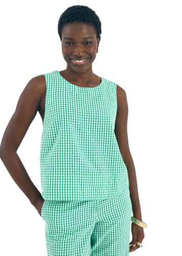 Top vichy sans manches femme idéal pour un pique-nique