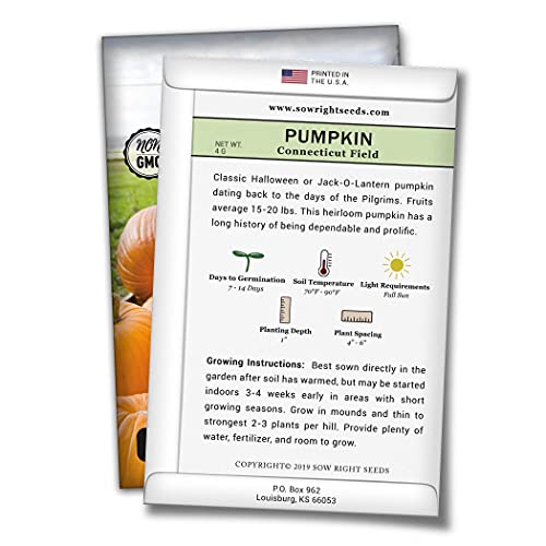 Sow Right Seeds - Classic Pumpkin Seed Collection For Planting - Small Sugar, Connecticut Field, And Big Max Pumpkin Seeds - Non-Gmo Heirloom Packets With Instructions To Plant A Home Vegetable Garden #TOP6