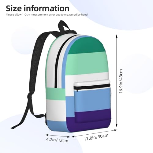 Gay Men Five stripes LGBT Pride Flag Rainbow Fashionable Daypack 17 Inches Zippers Backpack Double Shoulder Bag for Women Men2