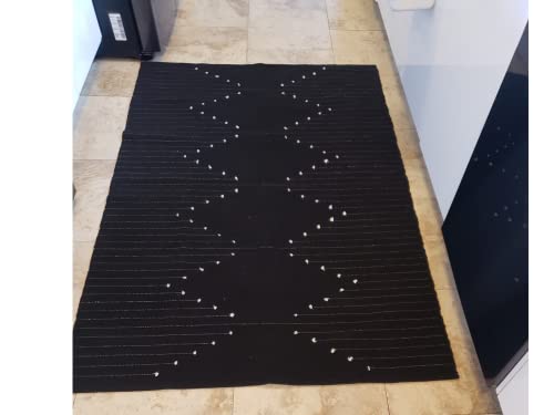 Breezsisan Black Boho Cotton Woven Indoor Rug 4'X6' Ft Modern Area Throw Rugs Carpet Kilim For Living Room Bedroom Floor Porch Farmhouse Kitchen Flatweave Fring Moroccan Rug #TOP11