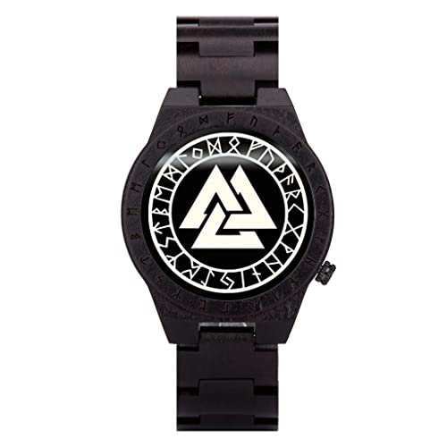 Montre bracelet en bois décontractée style rétro Viking pour le quotidien