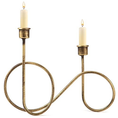 Twisted Brass Style Candle Holder, Candlestick Holder for Table Decoration, Holiday, Wedding, Housewarming by SUJUN - Used condition - US$13.91