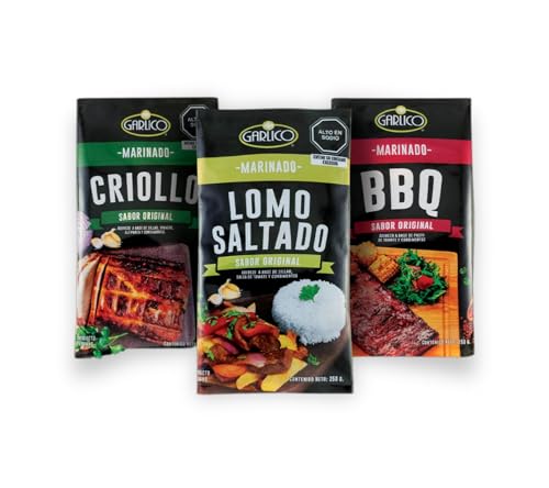 Salsa Marinada Lomo Saltado 250g Garlico – Adobo Peruano Natural para Salteados y Carnes | Sin Gluten | Sin Conservantes | Ideal para Cocina Rápida y Sabrosa (Pack-Sabores)