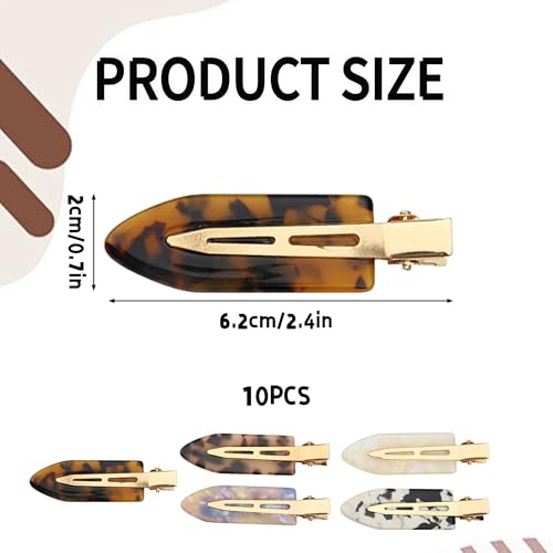 10 Pcs No Crease Hair Clips No Bend Hair Pins Curl Clip, Creaseless Hair Clips Makeup Hair Clip Hairdressing Hairpins for Girls Women