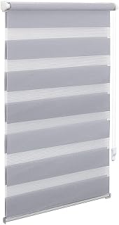 Doppelrollo Duo Rollo Klemmfix ohne Bohren B70cm x H130cm(Stoffbreite 66 cm) Hellgrau für Fenster lichtdurchlässig und verdunkelnd