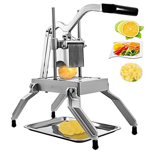 VEVOR Commercial Vegetable Fruit Dicer 1/4" Blade Onion Cutter Heavy Duty Stainless Steel Removable and Replaceable Kattex Chopper Tomato Slicer with Tray Perfect for Pepper Potato Mushroom