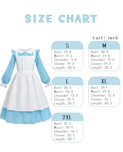 Disfraz Girl Pioneer vestido colonial floral para niña miniatura 6