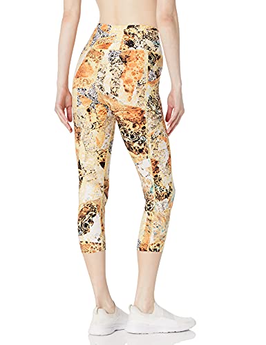 Calvin Klein Performance Women's Print High Waist Crop Tight Legging, Carbonate Daffofil, Medium #TOP1