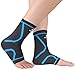 imrusan Supporto per Caviglia, Cavigliera Compressione Elastica, Tutore Fascia Cavigliere Sportiva Traspirante da Uomo e Donna, Protezione Caviglia, L Gray& Blue(1 Paio)