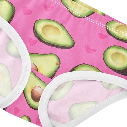 Wusikd Avocados Heart-shapedpink Girls' Underwear Cotton Girls Briefs Soft Toddler Underwear 2T4