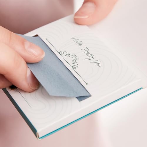 natural face oil blotting paper - bamboo charcoal 100 counts easy dispensing oil absorbing sheets premium handy facial blotting papers - face skin care or beauty make up must have