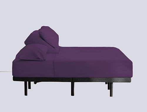 Miniatura 2 de Juego de sábanas para cama ajustable de 15 pulgadas de profundidad, 800 hilos, 100% algodón egipcio, dividido 39 pulgadas desde la parte superior,