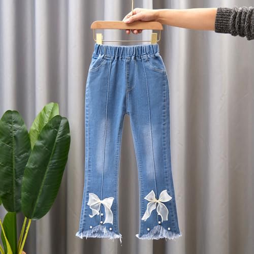 Kids Toddlers Girls Casual Jeans Elastic Waist Denim Wide Leg Pants Toddler Trousers Girls Youth4