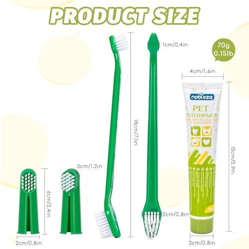 Nobleza Dog Toothbrush and Enzymatic Toothpaste Kit with 2 x Finger Toothbrush for Clean Pet Teeth, Eliminate Bad Breath, Remove Plaque and Tartar, Improve Gums Health and Pet Oral Hygiene Care - Image 8