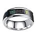 Holibanna de Température Anneaux Thermomètre Numérique Capteur Corps Bagues Intelligentes Couple Amoureux Alliances de Noël Bijoux en Acier Couleur Taille 9
