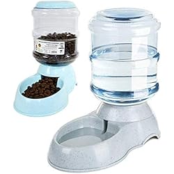 Dispensador De Aguas Frescas Usado DZL- Dispensador de Agua Automático para Mascotas de Gatos/Perros 3.5L x 2 Piezas Dispensador Comida y Agua de Perros (Bebedero+Comedero)