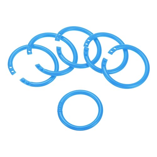 Image of PATIKIL 1.8" OD 1.4" ID Loose Leaf Rings, 50 Pack Binder Ring Plastic O Rings for Book DIY Scrapbook Notebook, Blue