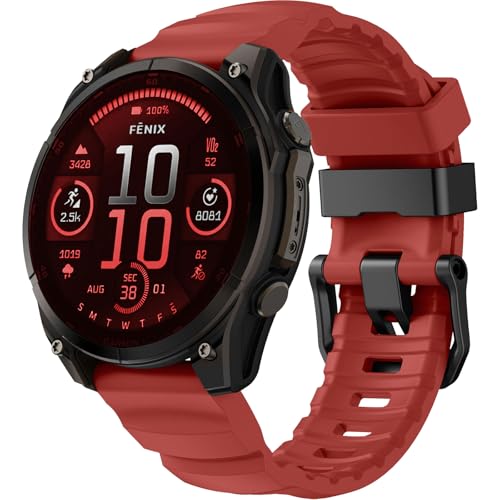 Compatible with Garmin Fenix 7X Strap/Fenix 6X/ Fenix 5X/ Fenix 8 51mm,26mm Soft Silicone Sport Wristband Replacement Quickfit Bands for Tactix Delta,Fenix 3/3 HR,Descent MK1/Enduro